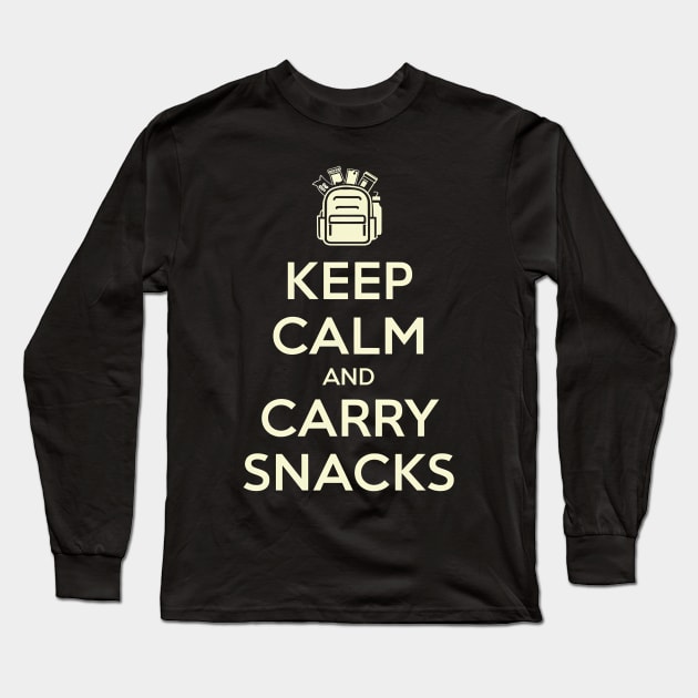 Keep Calm and Carry Snacks Hiking and Camping Long Sleeve T-Shirt by Epic Hikes